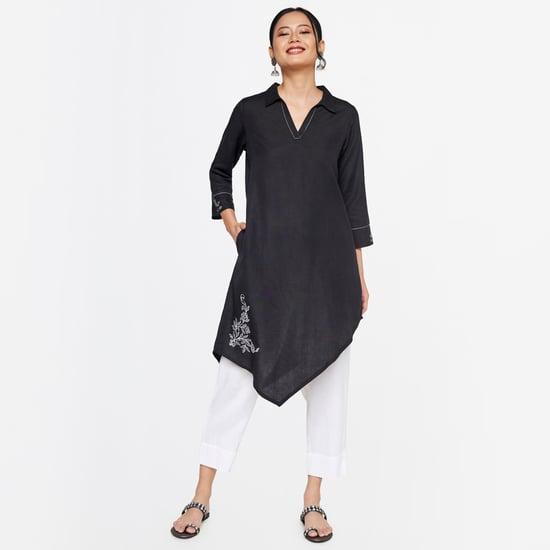 global desi women solid asymmetric tunic