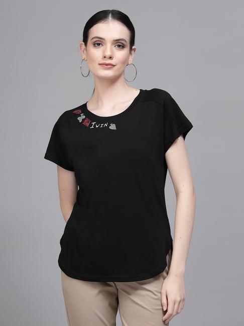 global republic black embellished top