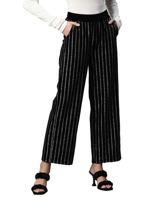 global republic black striped palazzos