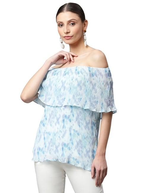 global republic blue tie - dye loose top