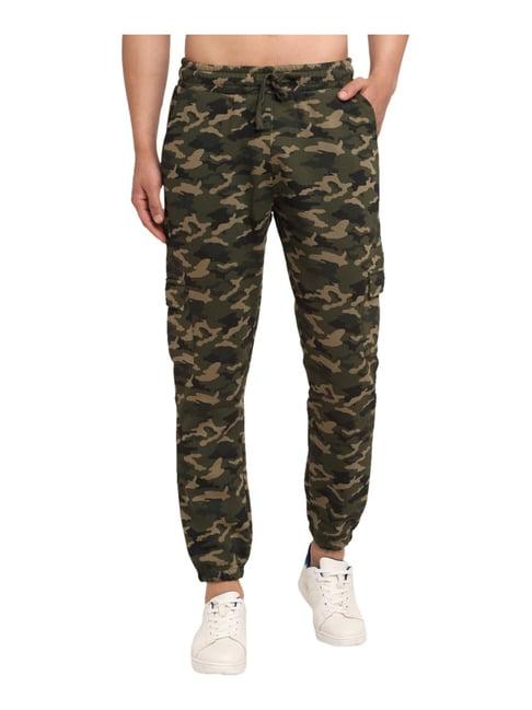 global republic green  regular fit camouflage cargo joggers