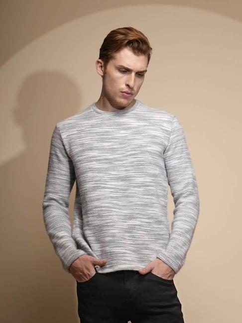 global republic grey melange regular fit abstract print sweatshirt