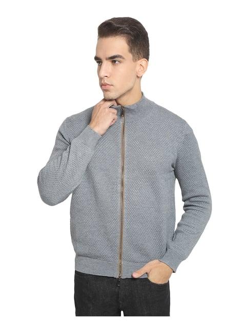 global republic grey self design sweater