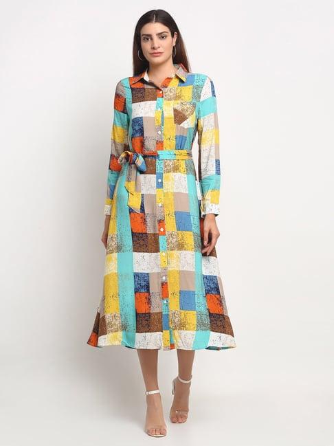 global republic multicolored printed dress