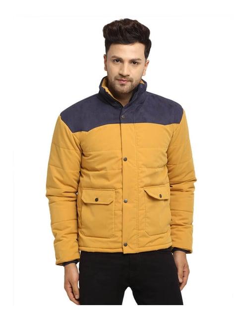 global republic mustard & navy colour-block jacket