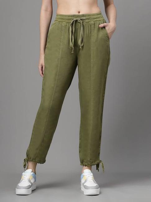 global republic olive regular fit mid rise pants