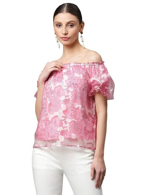 global republic pink floral print top