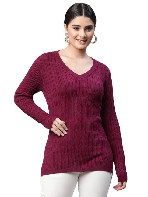 global republic purple v neck pullover