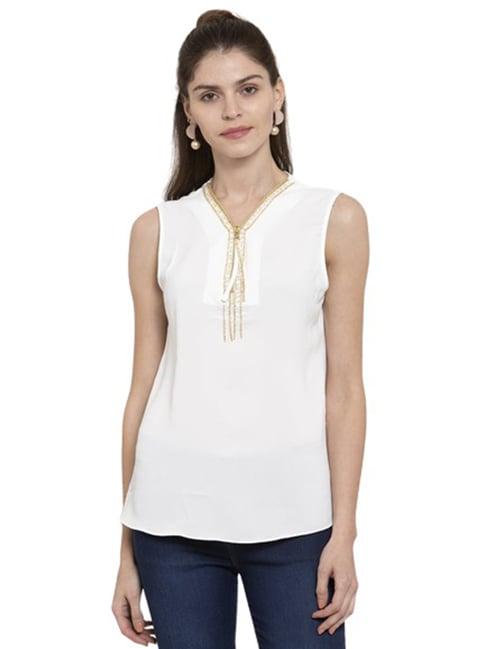 global republic white embellished top