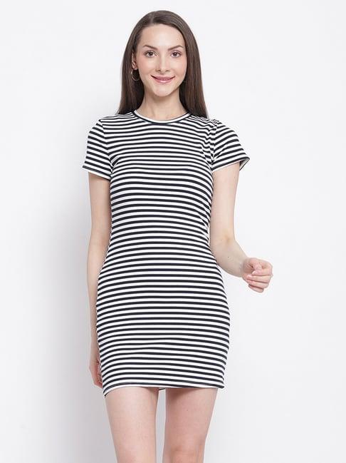 global republic white striped shift dress