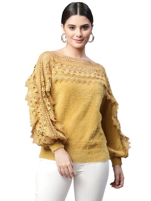 global republic yellow square neck pullover