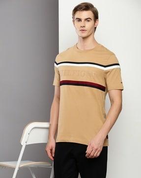 global striped monotype t-shirt