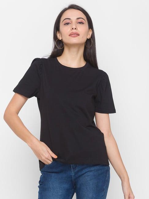 globus black regular fit t-shirt