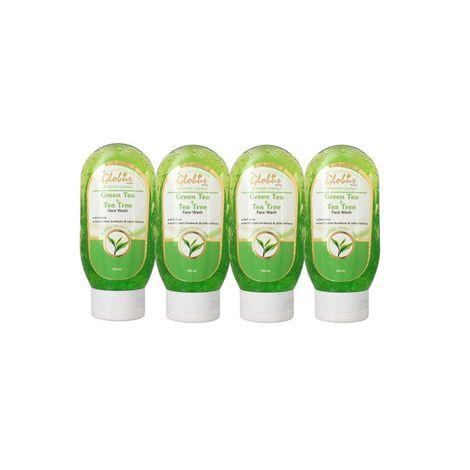 globus green tea & tea tree face wash (100 ml) pack of 4