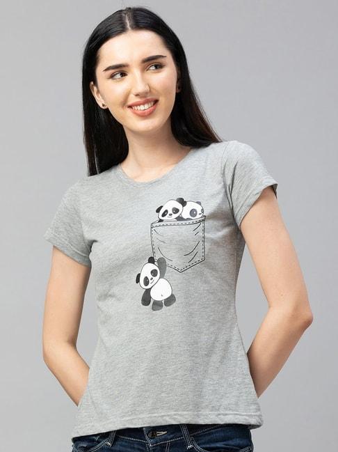 globus grey cotton printed t-shirt