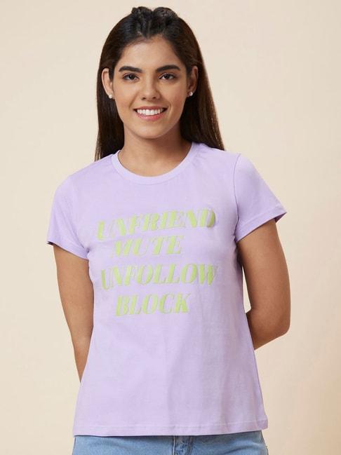globus lavender cotton graphic print t-shirt