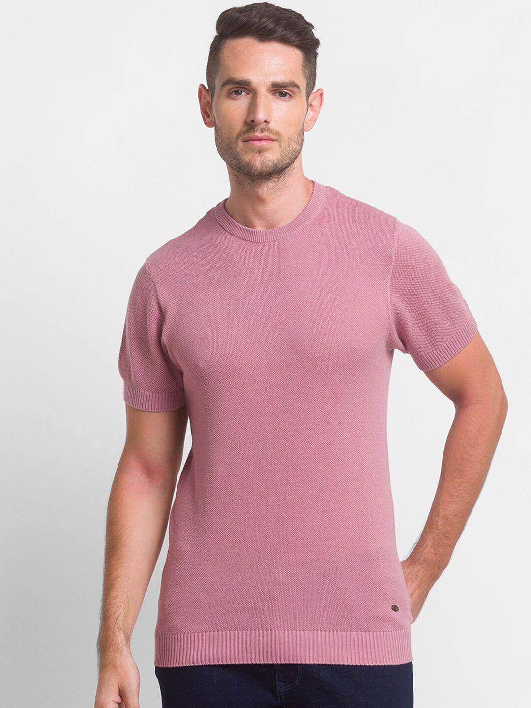 globus men pink high neck t-shirt