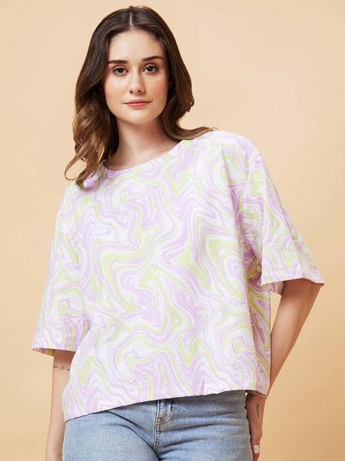 globus multicolor abstract print t-shirt