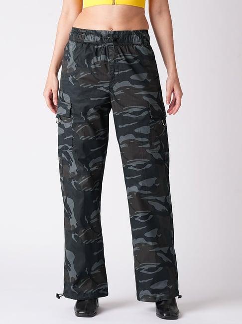 globus multicolor cotton camo print relaxed fit mid rise cargo pants
