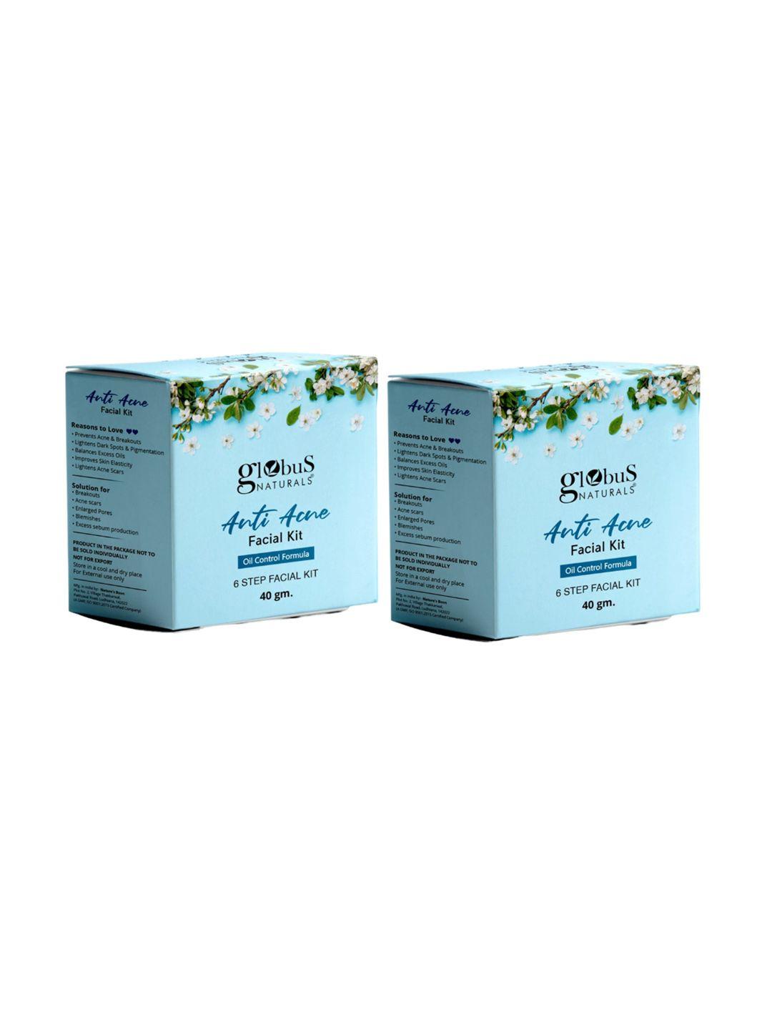 globus naturals 2-pcs anti acne facial kit for oil control - 40g each