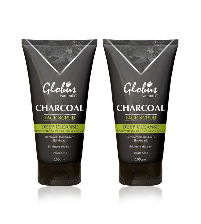 globus naturals charcoal face scrub - (pack of 2)