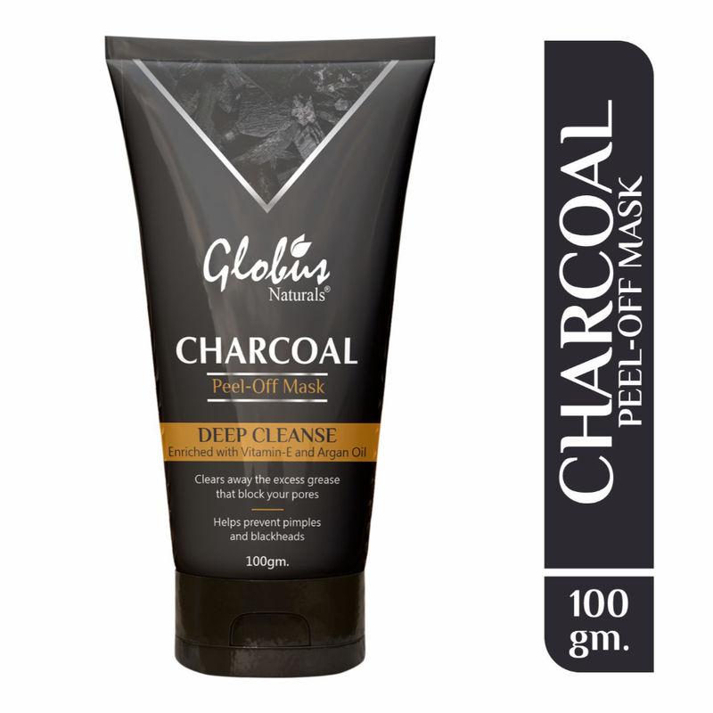 globus naturals charcoal peel off mask enriched with vitamin-e and argan oil