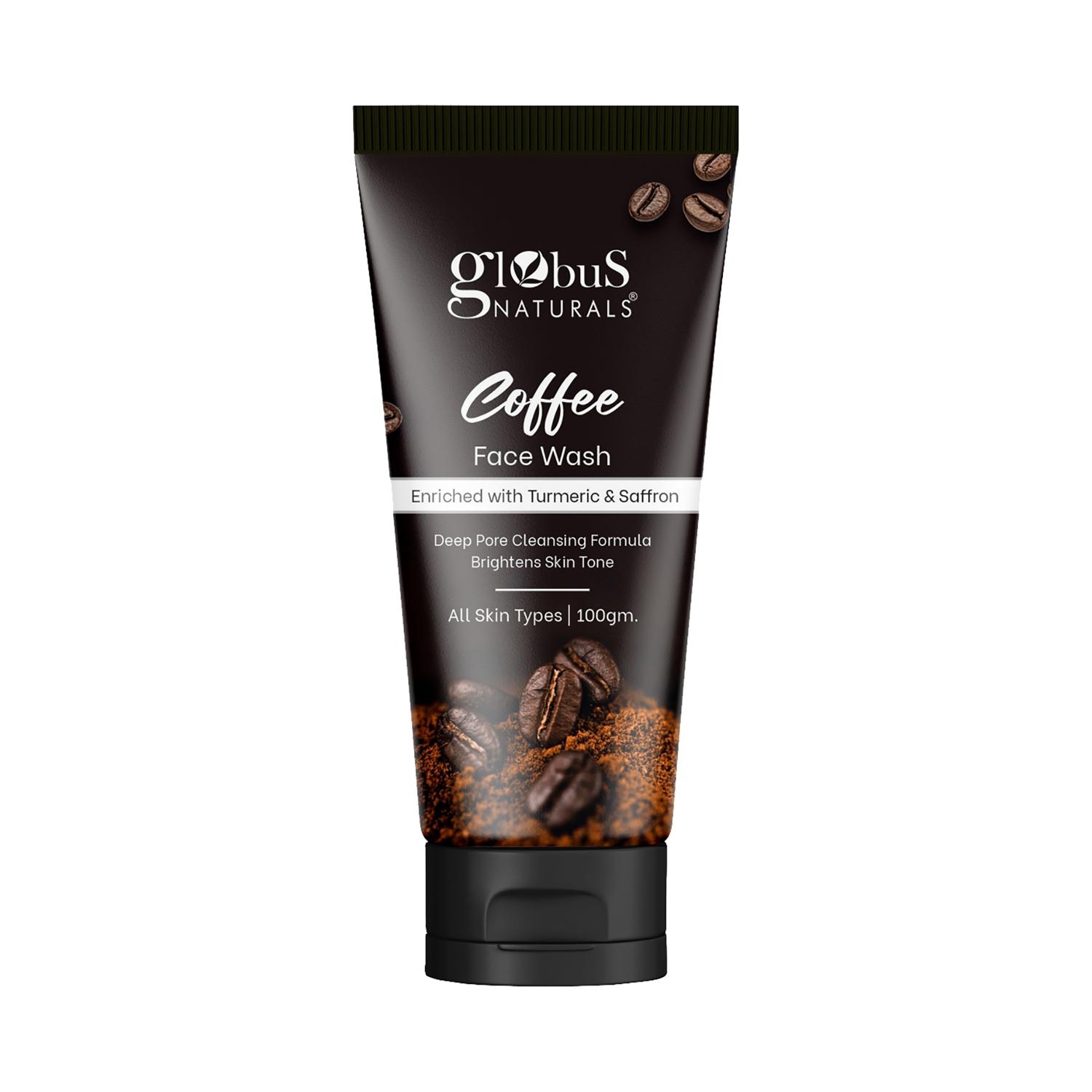 globus naturals coffee deep cleansing formula brightens skin tone face wash (100g)