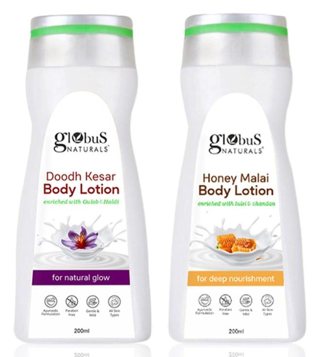 globus naturals doodh kesar & honey malai body lotion combo