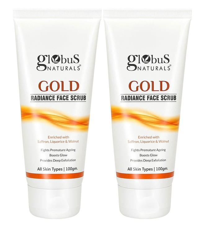 globus naturals gold radiance face scrub - pack of 2