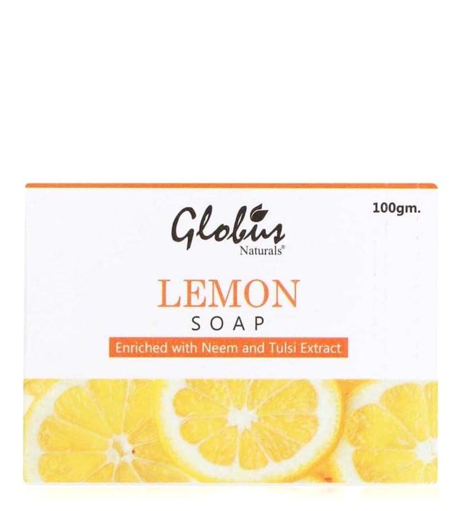 globus naturals lemon soap enriched with neem & tulsi extract - 100 gm