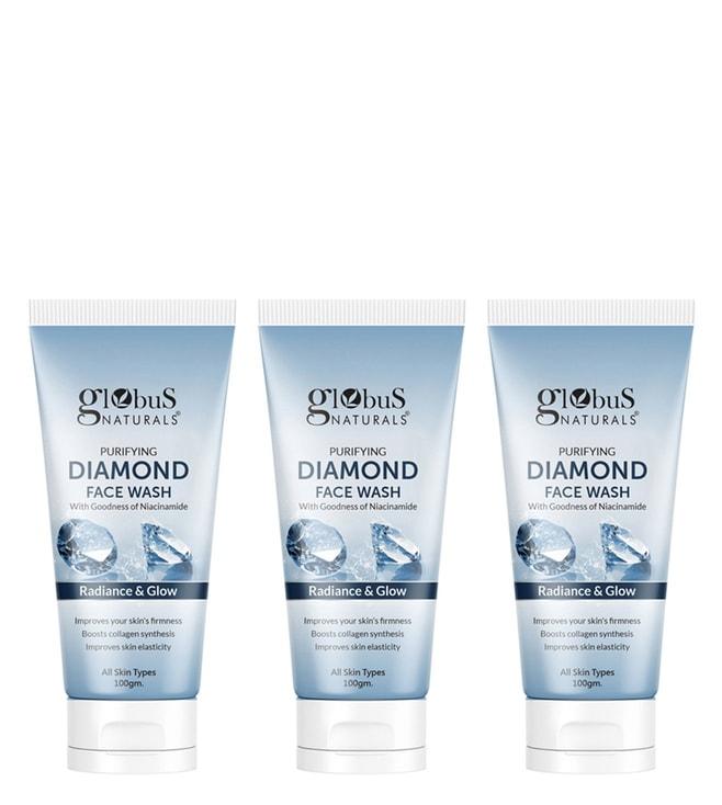 globus naturals purifying diamond face wash - pack of 3
