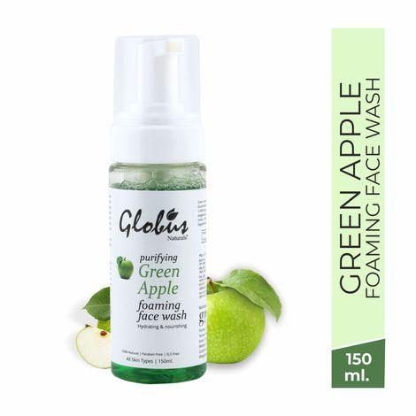 globus naturals purifying green apple foaming face wash (150 ml)
