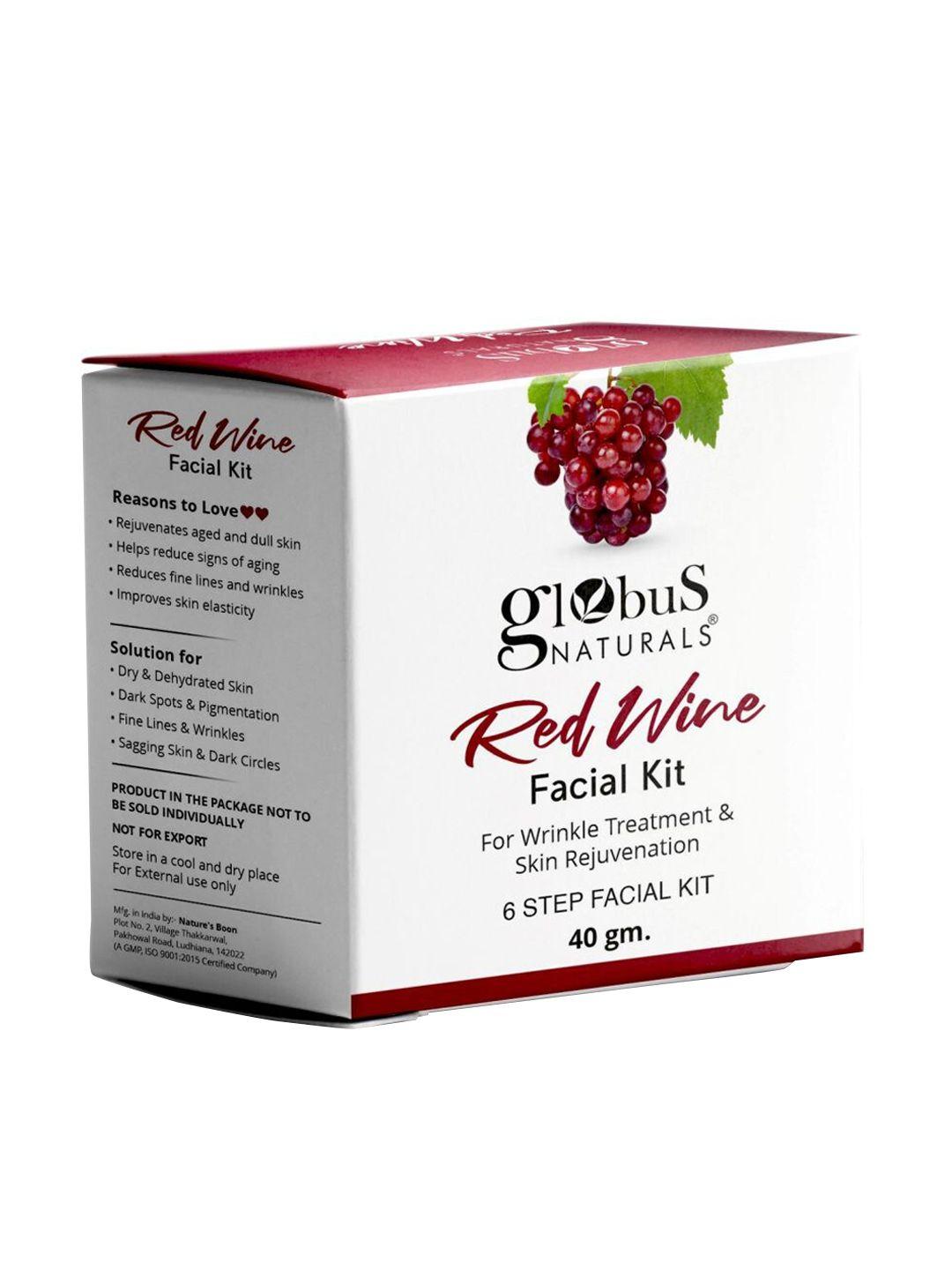 globus naturals red-wine anti-ageing 6 step facial kit-40gm