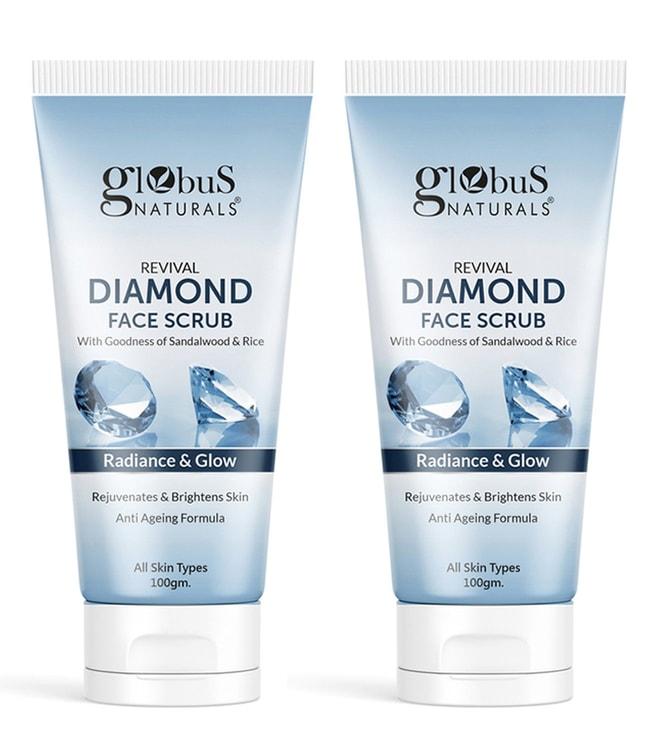 globus naturals revival diamond face scrub - pack of 2