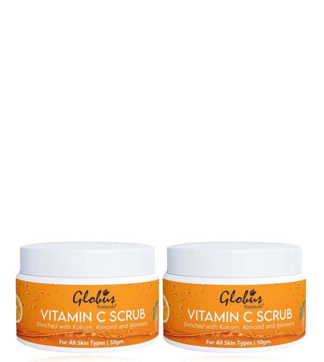 globus naturals vitamin-c brightening scrub - 50 gm (pack of 2)