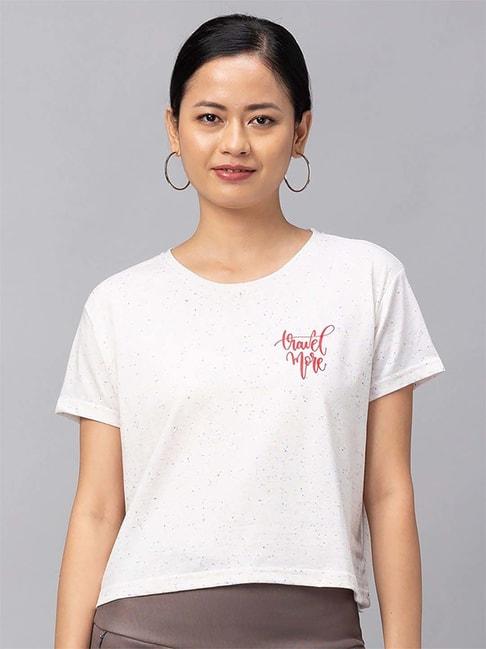 globus off-white cotton printed t-shirt