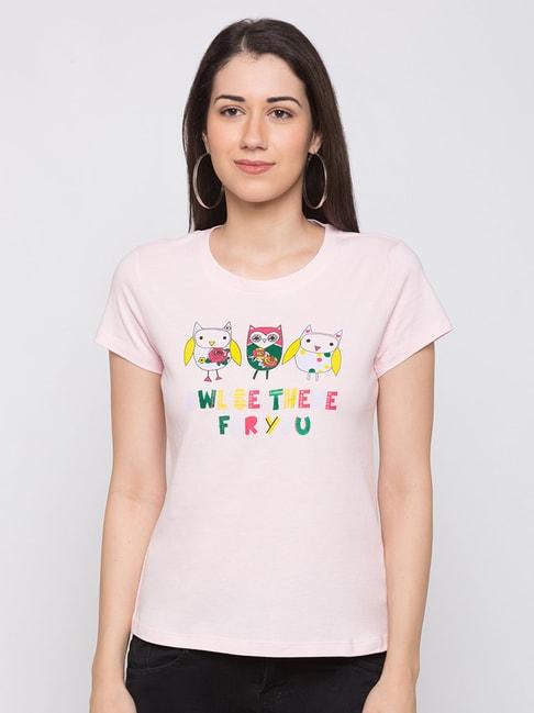 globus pink printed t-shirt