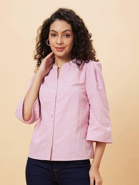 globus pink regular fit shirt