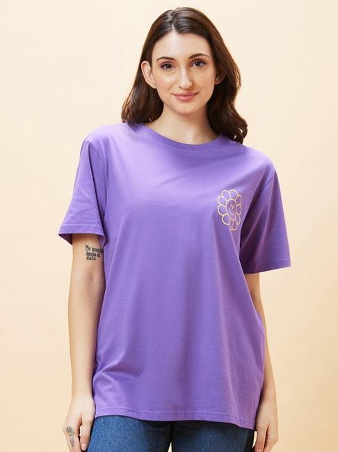 globus purple printed oversized t-shirt