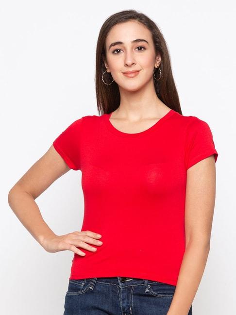 globus red cotton t-shirt
