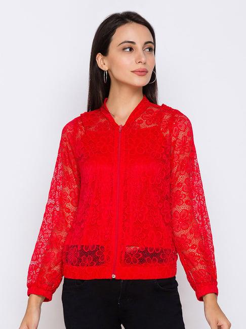 globus red lace jacket