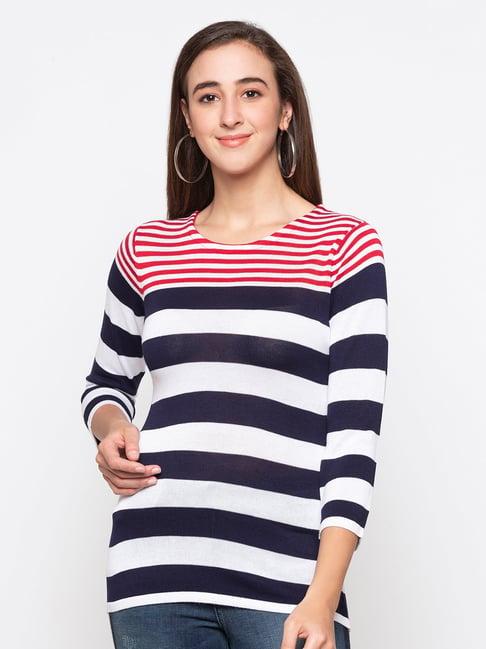 globus red striped top