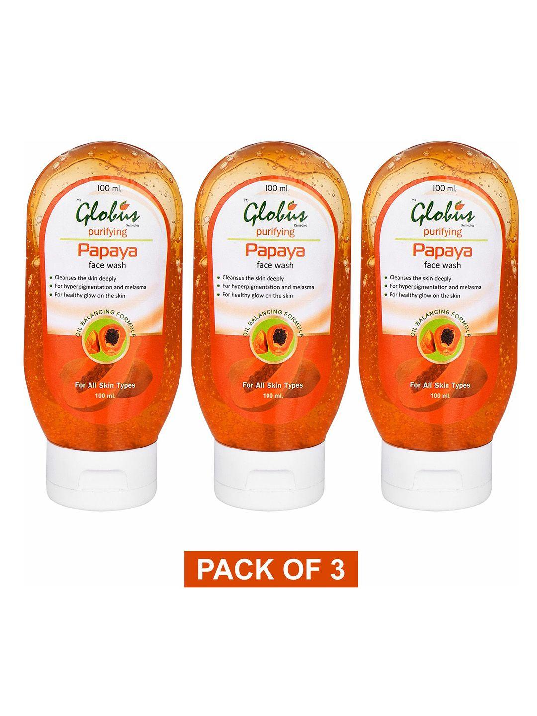 globus remedies pack of 3 orange papaya tan removal face wash