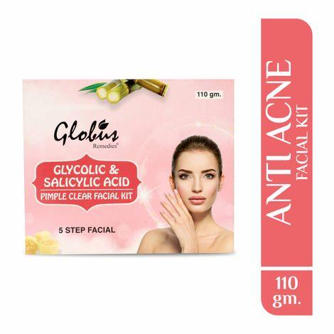 globus remedies pimple clear facial kit with glycolic acid & salicylic acid for anti- acne