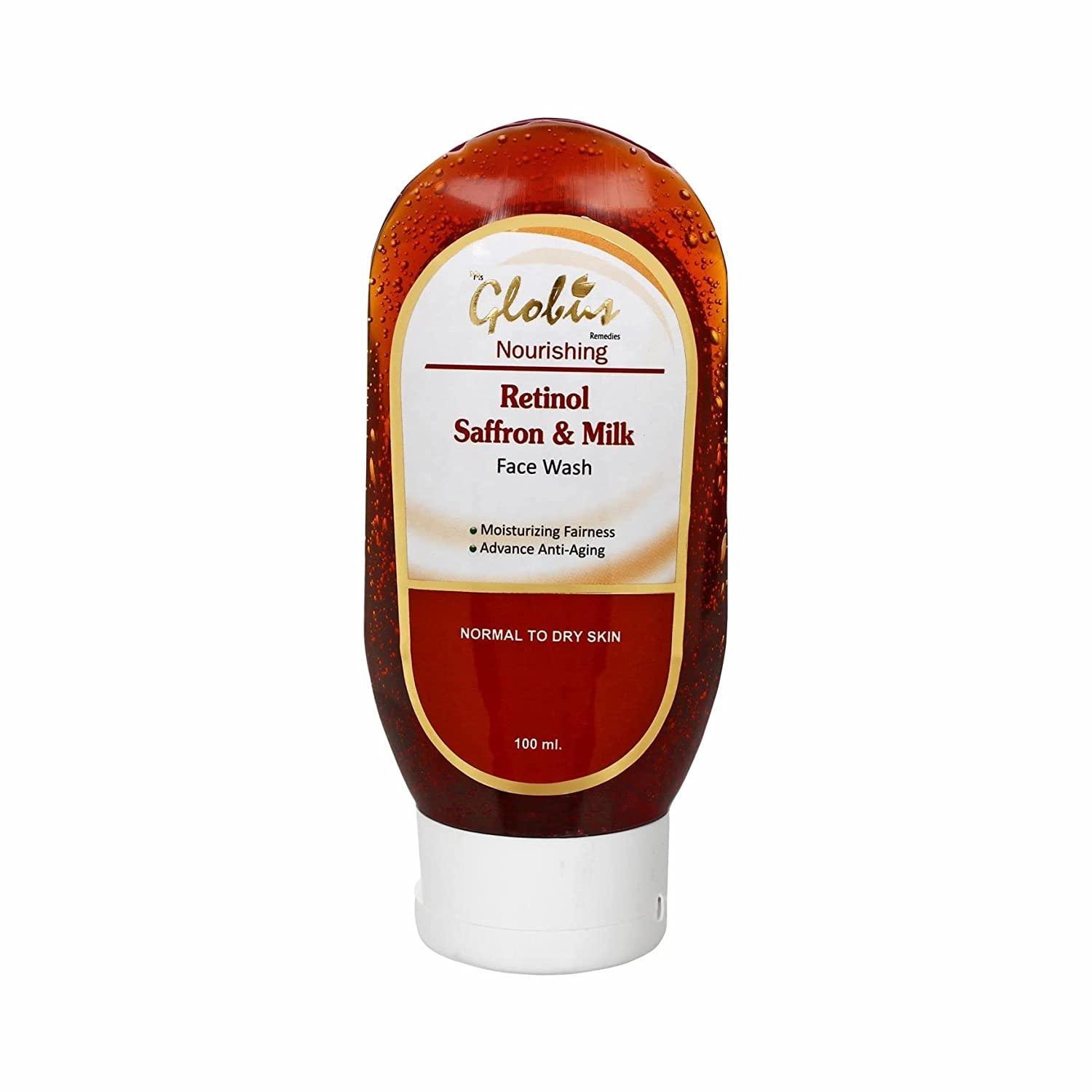 globus remedies retinol saffron & milk nourishing face wash (100ml)