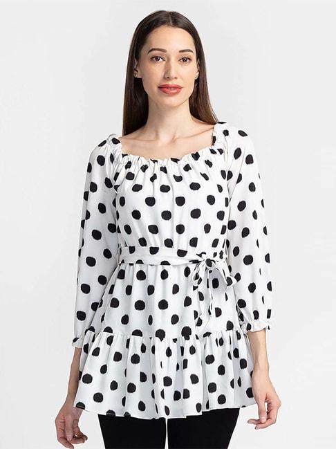 globus white & black polka dots tunic