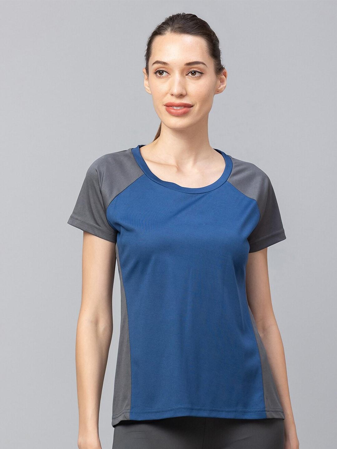 globus women blue v-neck t-shirt