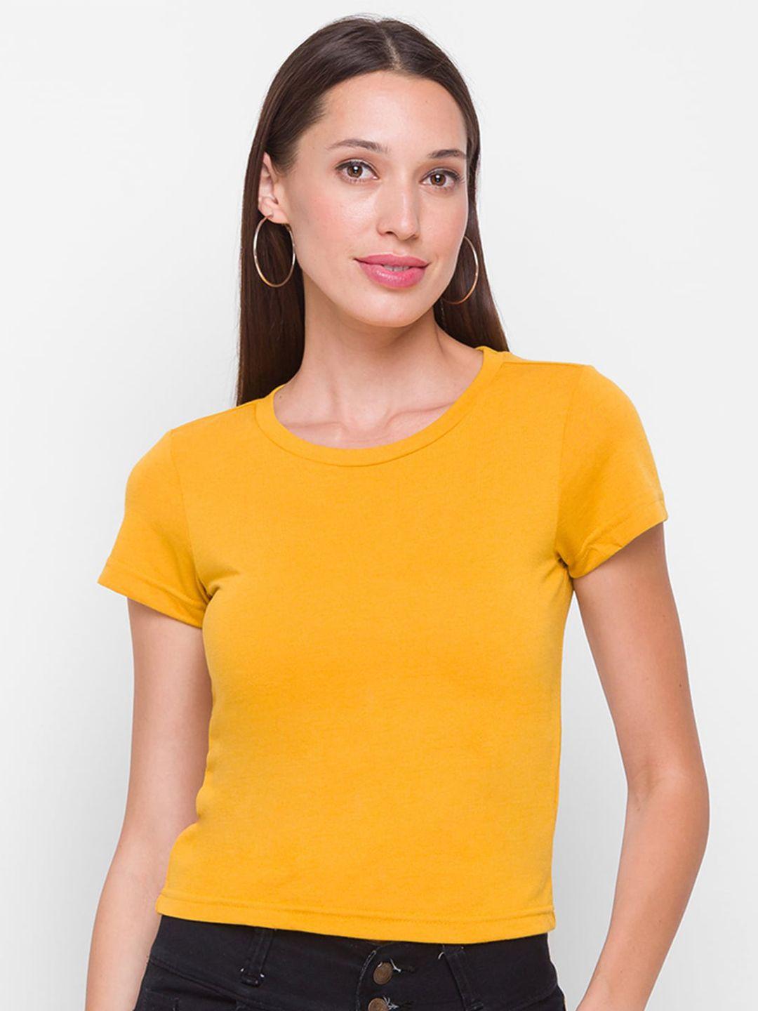 globus women mustard t-shirt