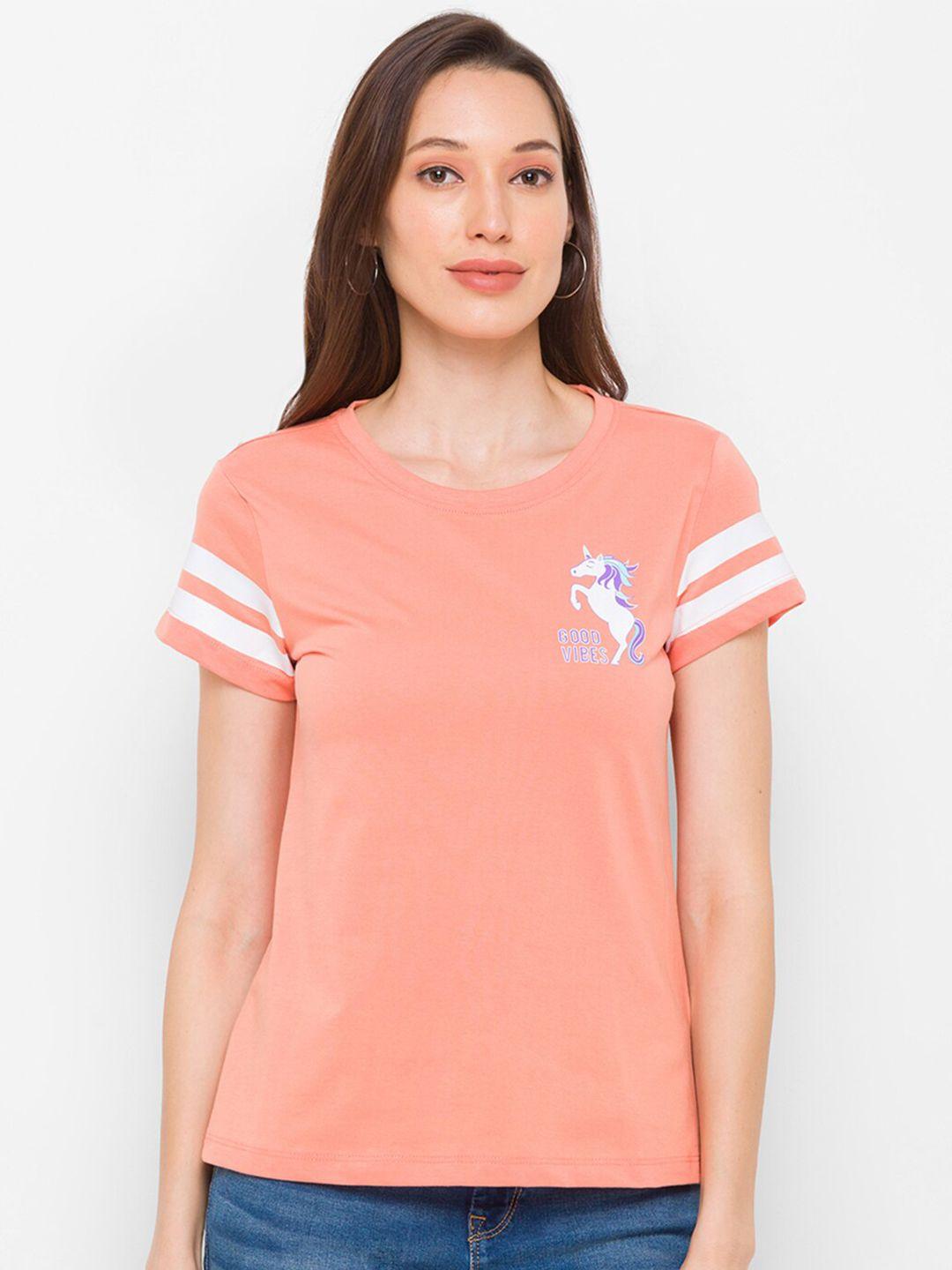 globus women pink pockets t-shirt