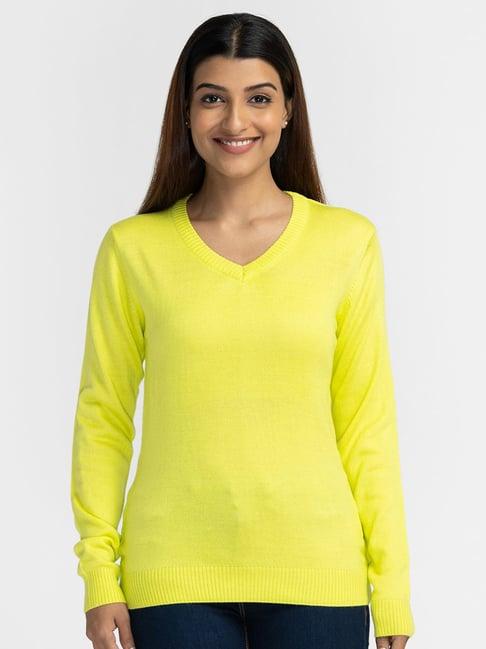 globus yellow regular fit sweater